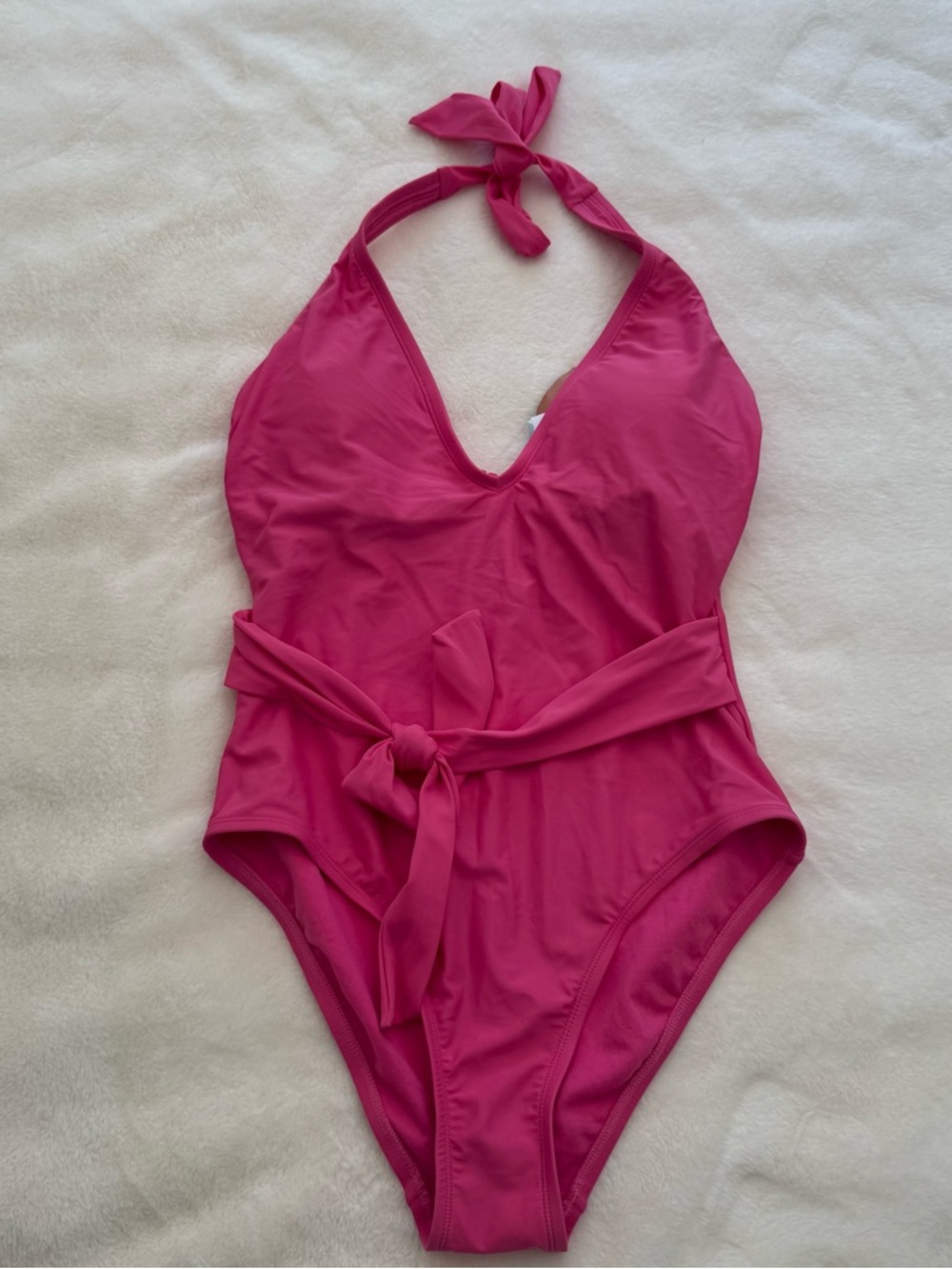 NWT Hot Pink One-Piece Swimsuit with Tie Waist